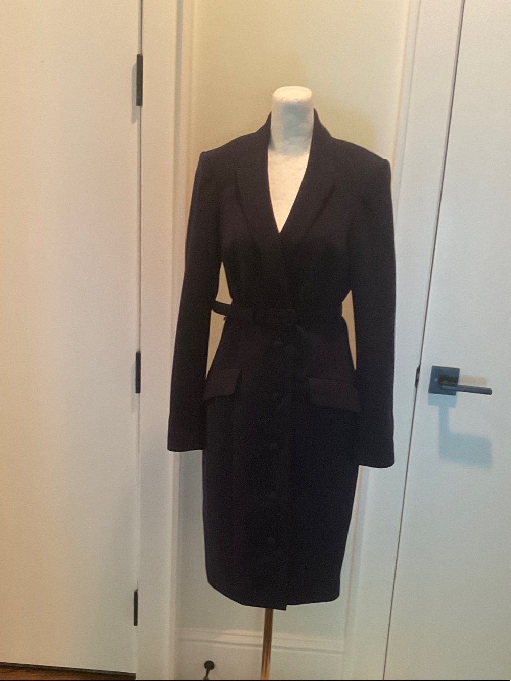 Badgley Mischka Black Belted Trench Coat